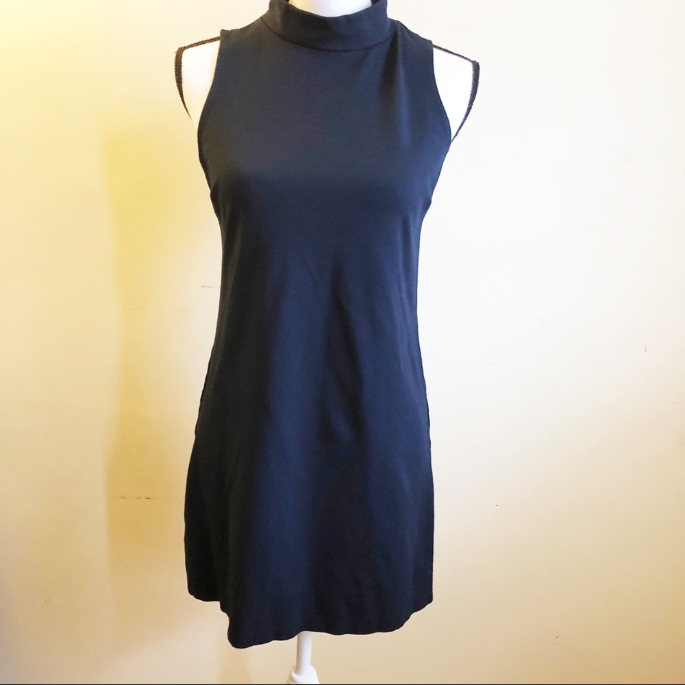 Aqua Navy Blue Sleeveless Dress Size Medium